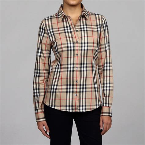 burberry polo shirts womens|Burberry plaid women's shirt.